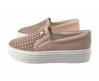 Bottero Opal Womens Comfort Leather Casual Shoes Made In Brazil - Rose