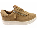 Tamaris Cassie Womens Comfortable Leather Lace Up Casual Shoes - Camel