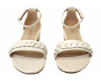 Grosby Lizzy Lou Kids Girls Low Heel Sandals - White