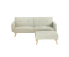 Artiss Sofa Bed Ottoman 200CM Beige Faux Linen