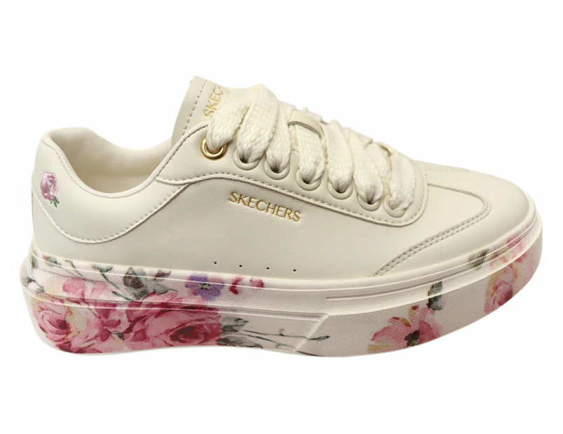 Skechers Womens Cordova Classic Painted Florals Comfortable Shoes - Natural