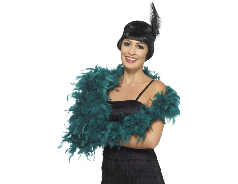 Deluxe Feather Boa Teal Costume Accessory Size: One Size