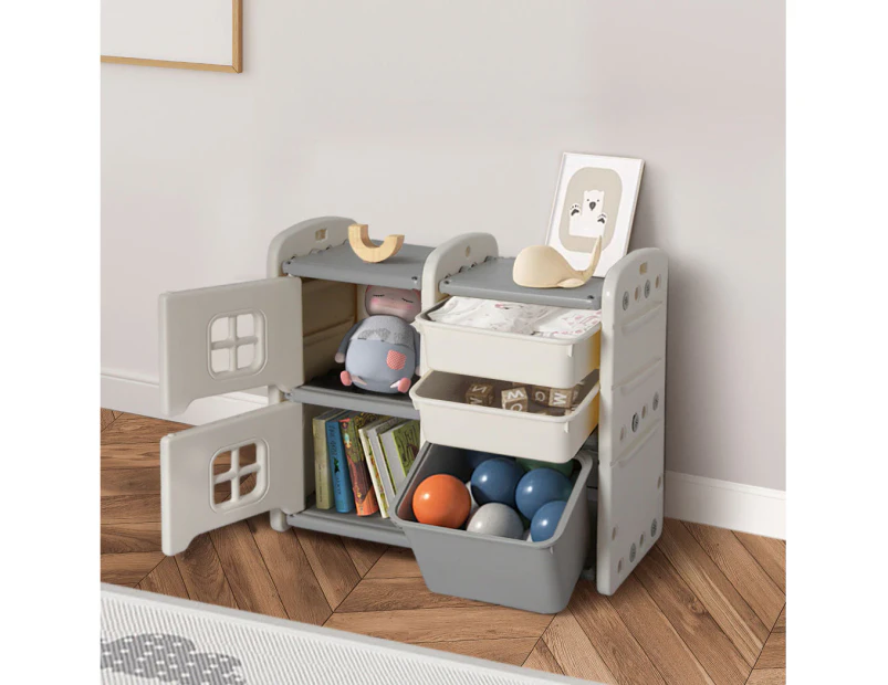 Bopeep Drawer Storage Cabinet Classified Toy Storage Rack Multi-layer 4 Cells - White