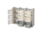Bopeep Drawer Storage Cabinet Classified Toy Storage Rack Multi-layer 9 Cells - White