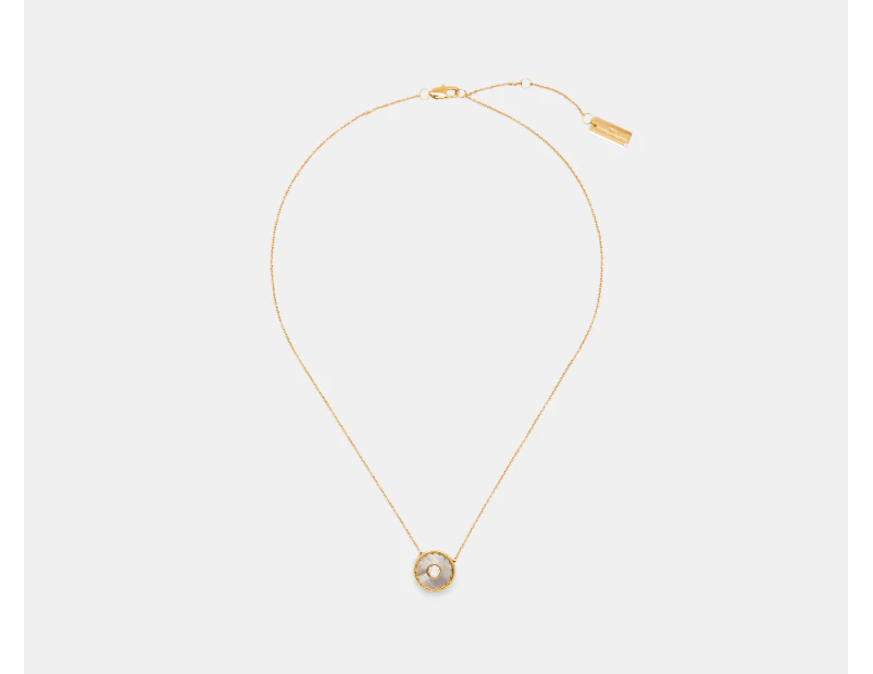 Marc Jacobs The Medallion Mother Of Pearl Pendant Necklace - Mother Of Pearl/Gold