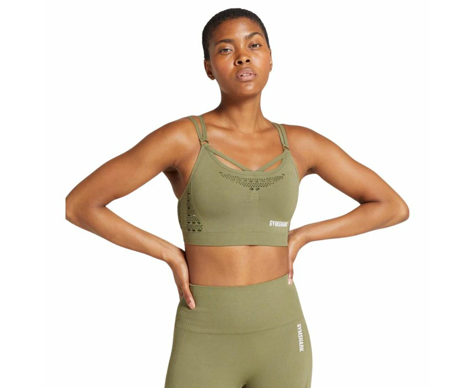 Gymshark Energy Seamless Sports Bra - Olive Green