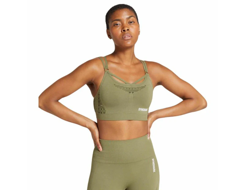 Gymshark Energy Seamless Sports Bra - Olive Green