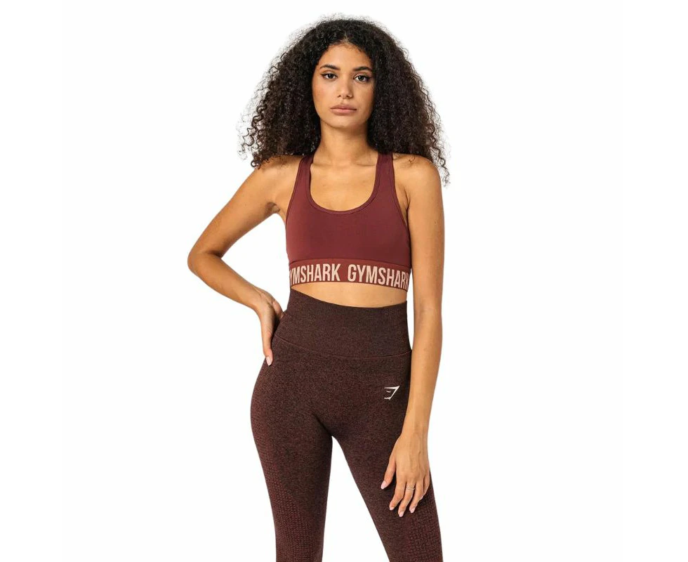 Gymshark Women's Fit Sports Bra - Cherry Brown/Warm Taupe