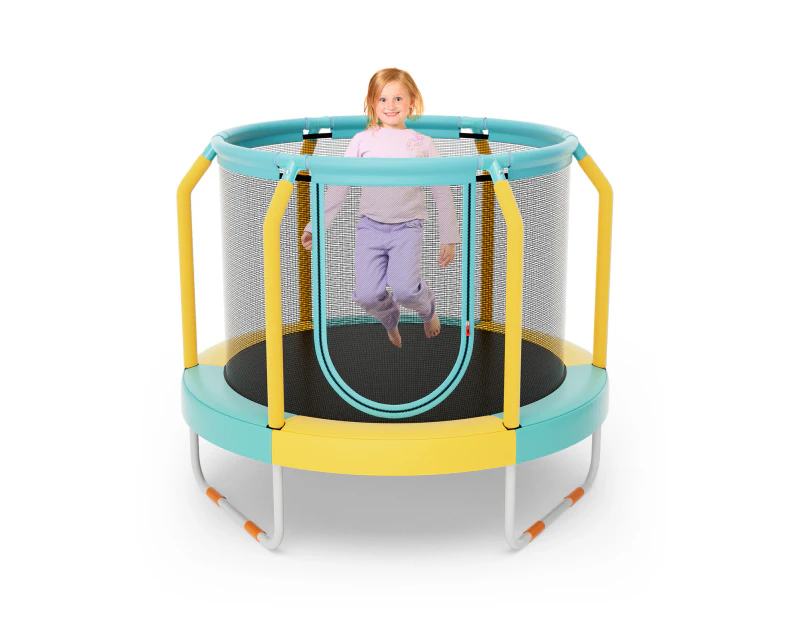 Costway 48" Kids Trampoline Exercise Rebounder w/Safety Enclosure Net Outdoor Jumping Fun Gift,Yellow