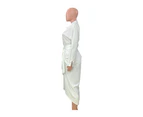Women's Long Sleeve Button Down Shirt Dress Tie Waist Midi Dresses-white
