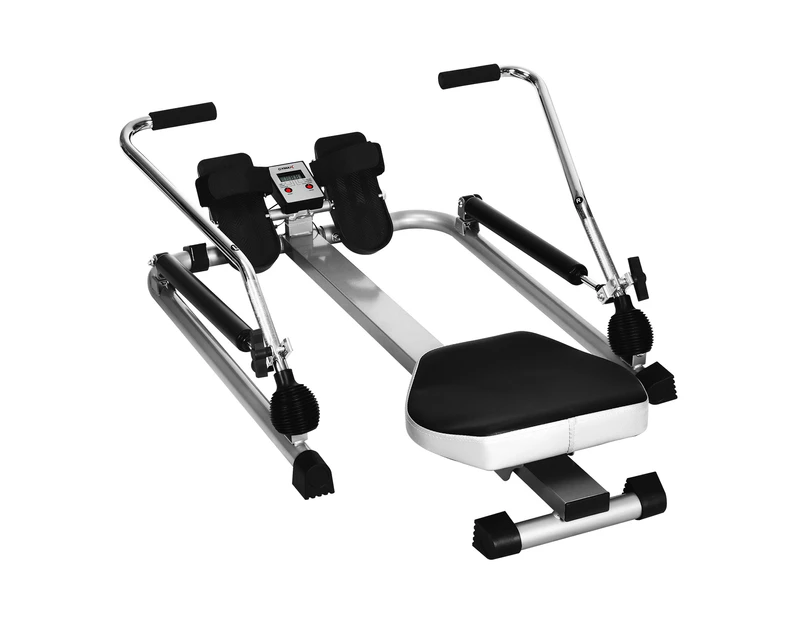 Costway Rowing Machine Rower Exercise Adjustable Hydraulic Resistance & Full Arm Extensions w/LCD monitor Home Fitness Gym Cardio