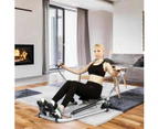 Costway Rowing Machine Rower Exercise Adjustable Hydraulic Resistance & Full Arm Extensions w/LCD monitor Home Fitness Gym Cardio