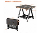 Costway Multi-function Work Table & Sawhorse Foldable Workstation Adjustable Wood Workbench  w/2 Quick Clamps&4 Clamp Dogs