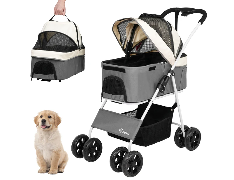 Advwin Large Dog Stroller 3in1 Pram Pet Carrier Trailer Strollers  One-Step Foldable