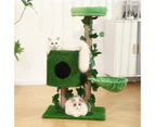 90cm Cat Tree Tower Kitten Sisal Scratching Post House Stand Activity Centre Cave Scratcher Condo Artificial Grass Gym Furniture Hammock Perch