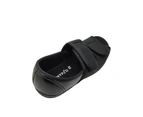 Homyped Anika Womens Slippers Open Toe Dual Adjustable Tab Wide Fit Flat Sole - Black