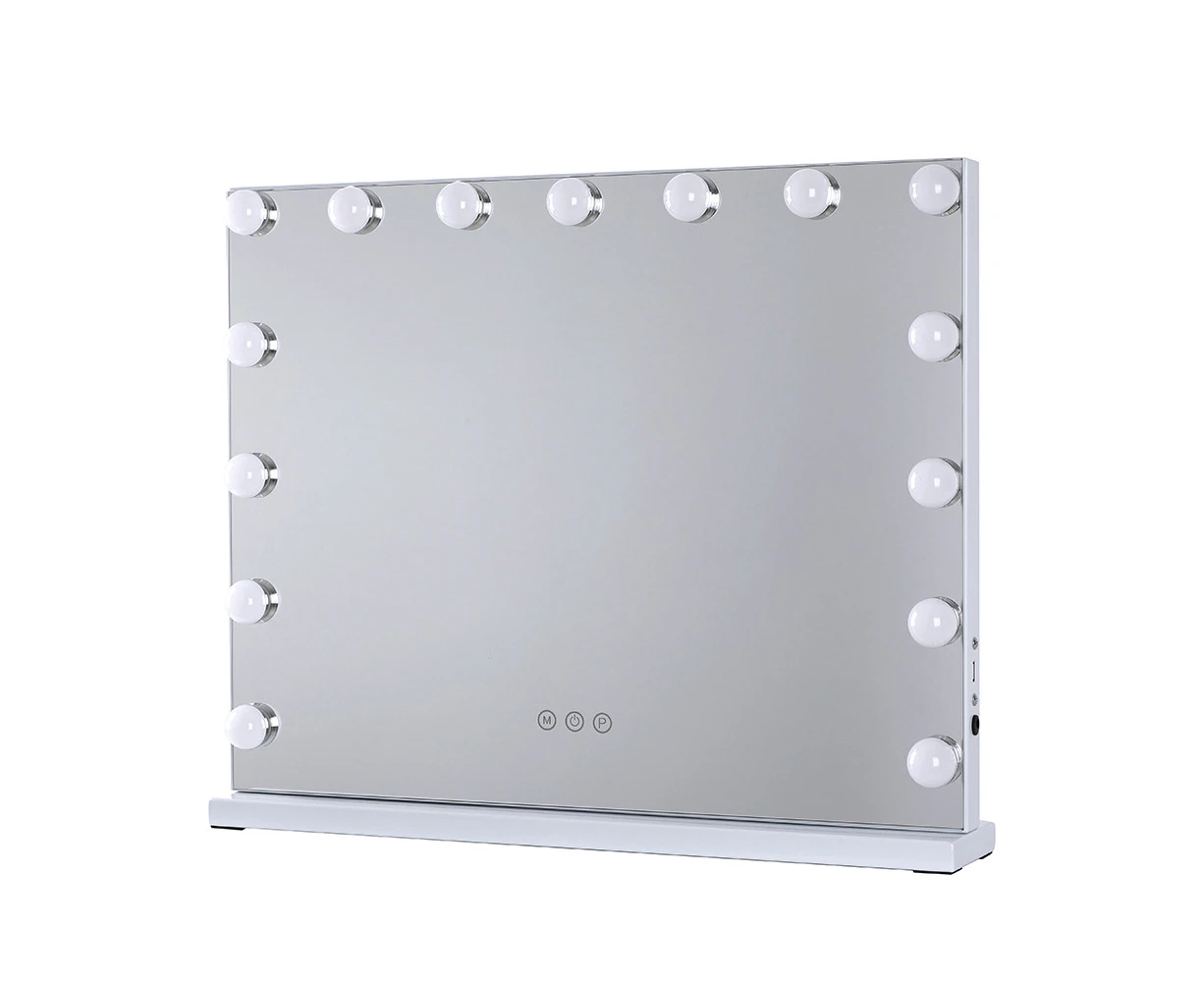 Viviendo Hollywood LED Lighted Makeup Mirror with 15 Dimmable Bulbs White