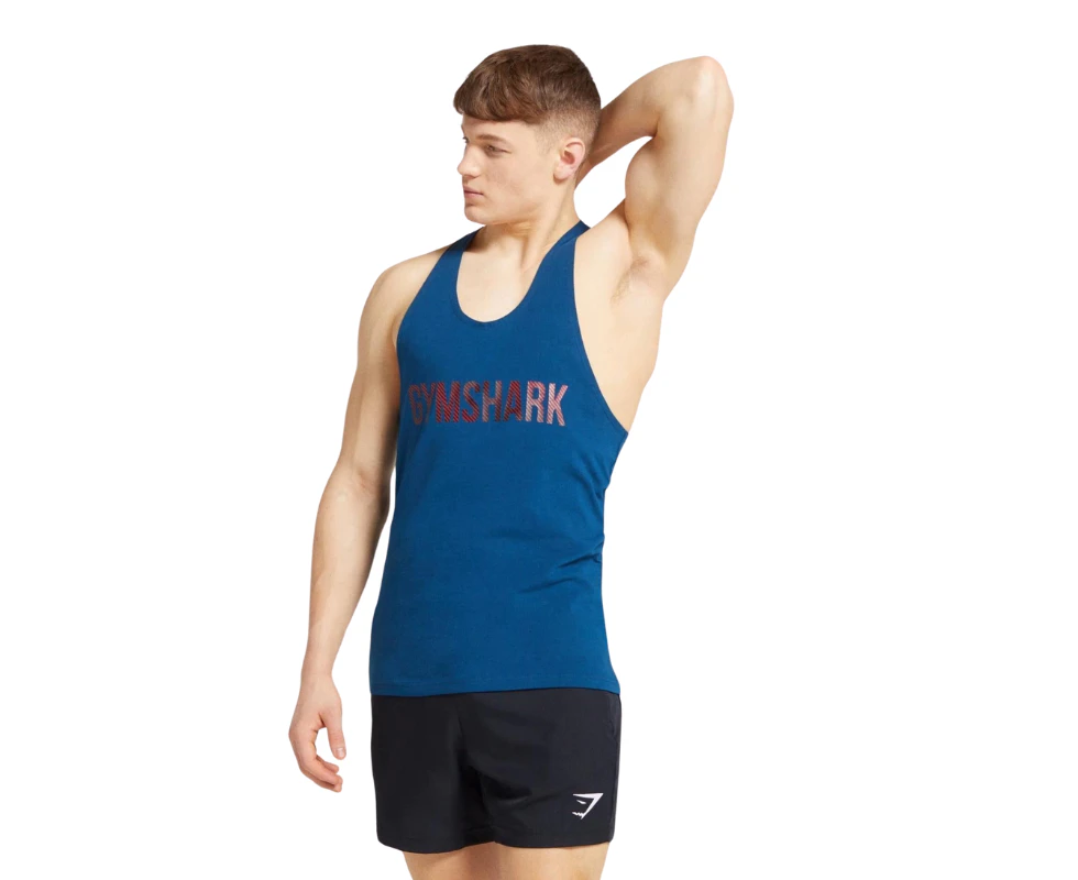 Gymshark Men's Apex Stringer Singlet - Petrol Blue