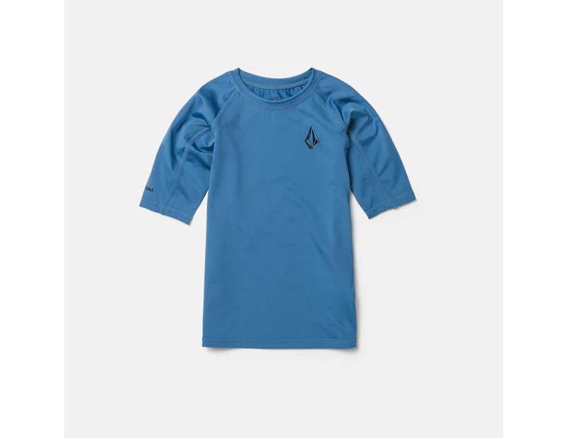 Volcom Little Boys Lido Short Sleeve UPF 50+ Rashguard Swim Shirt - Black