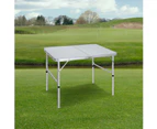 Kiliroo Folding Aluminium Camping Table Portable Outdoor Picnic Desk 90cm Silver