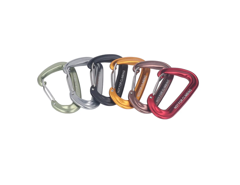 6Pcs D Ring Carabiner Snap 3In 12Kn Locking Carabiner Clip Hook Sport Accessories For Outdoor Camping Hiking