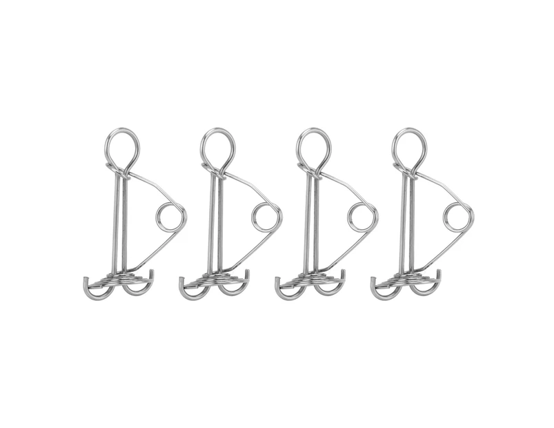 4Pcs Awning Anchors Rope Tightener Deck Anchor Peg Spiral Tent Stakes For Camping Boat Hiking