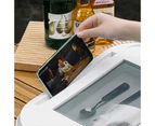 18L Picnic Basket Collapsible Camping Storage Box With Tray Table For Wine Food Drinks White