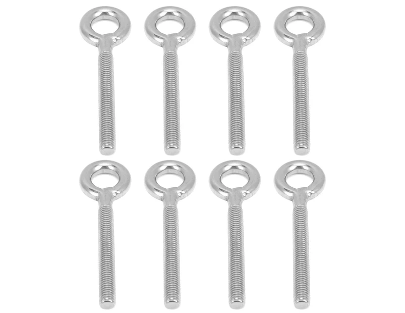 8Pcs M8 Eye Bolt Stainless Steel Ring Bolts Machine Welded Closed Screw Rod Eye Screw Bolts