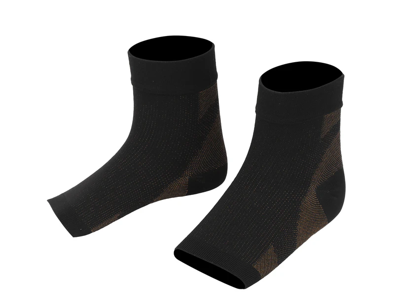1Pair Copper Fiber Ankle Guard Heel Sports Joint Protection Compression Anti Plantar Fascia Breathable Sockscopper Color S/M