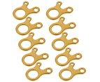 10Pcs 3‑Hole Quick Knot Tent Cord Runner Fastener Wind Rope Buckle(Gold)