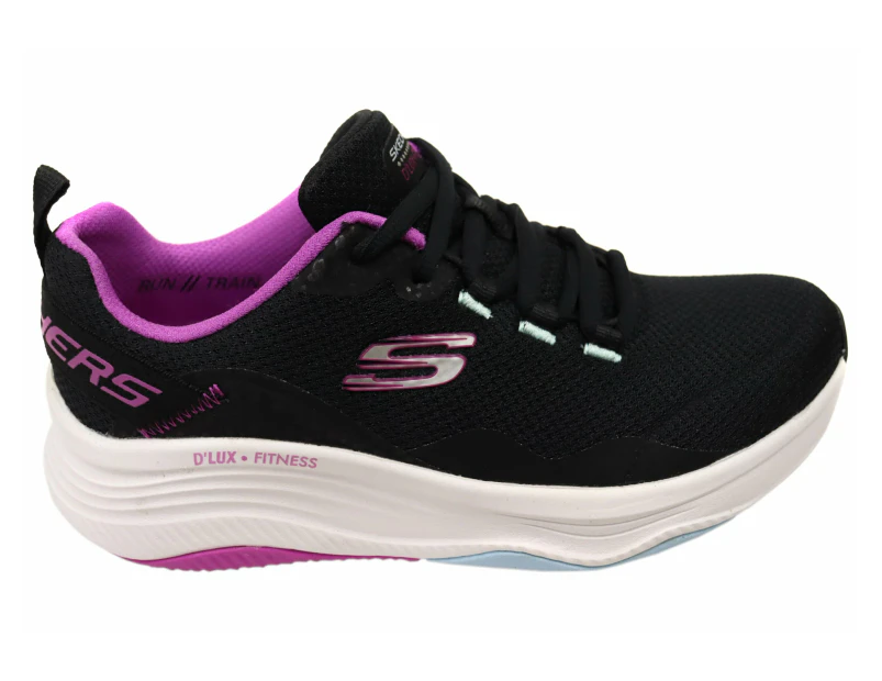 Skechers Womens D Lux Fitness Comfortable Memory Foam Shoes - Black