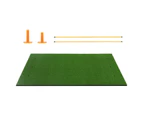 Costway Golf Hitting Practice Mat Artificial Lawn Grass Pad 2 Rubber Tees &  Alignment Sticks Golf Training Aid Green