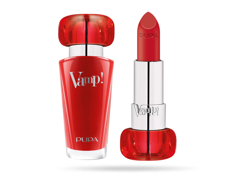 Vamp! Extreme Colour Lipstick with Plumping Treatment - 303 Iconic Red by Pupa Milano for Women - 0.123 oz Lipstick