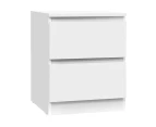 Bedside Table Side Table 2 Drawers Nightstand Bedroom White