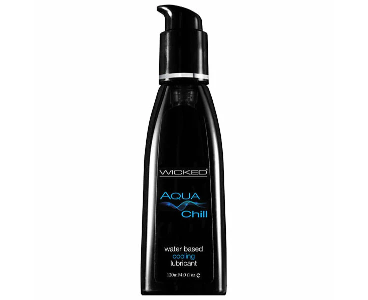 Introducing The Wicked Aqua Chill Water Based Lubricant The Ultimate Slippery Sensation For Thrilling Pleasure Peppermint, Ginger, And Menthol Infused