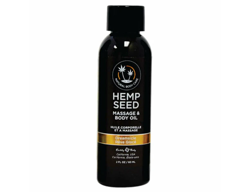 Hemp Seed Massage & Body Oil - Dreamsicle (tangerine & Plum) Scented - 59 Ml Bottle