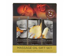 Edible Tropical Massage Oil Trio  -  Mango, Pineapple & Banana Flavoured  -  3 X 59 Ml Bottles