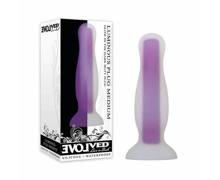 Evolved Luminous Plug - Glow in Dark Purple 12.8 cm Butt Plug