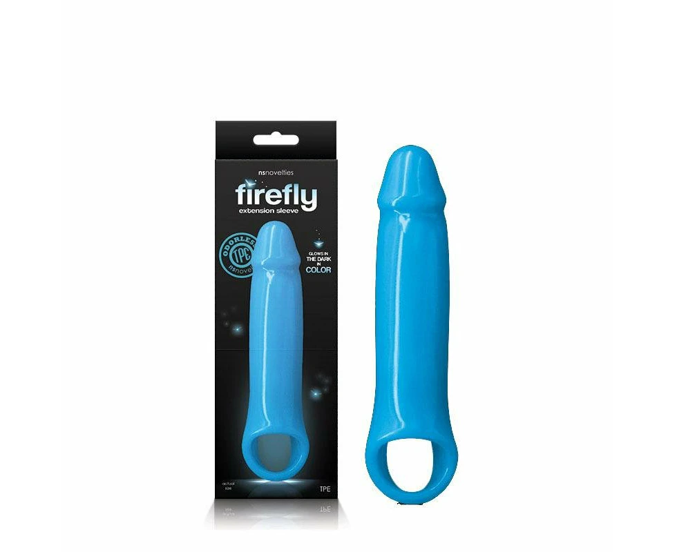 Firefly - Fantasy Extenstion - Glow in Dark Blue Small Penis Pextension Sleeve