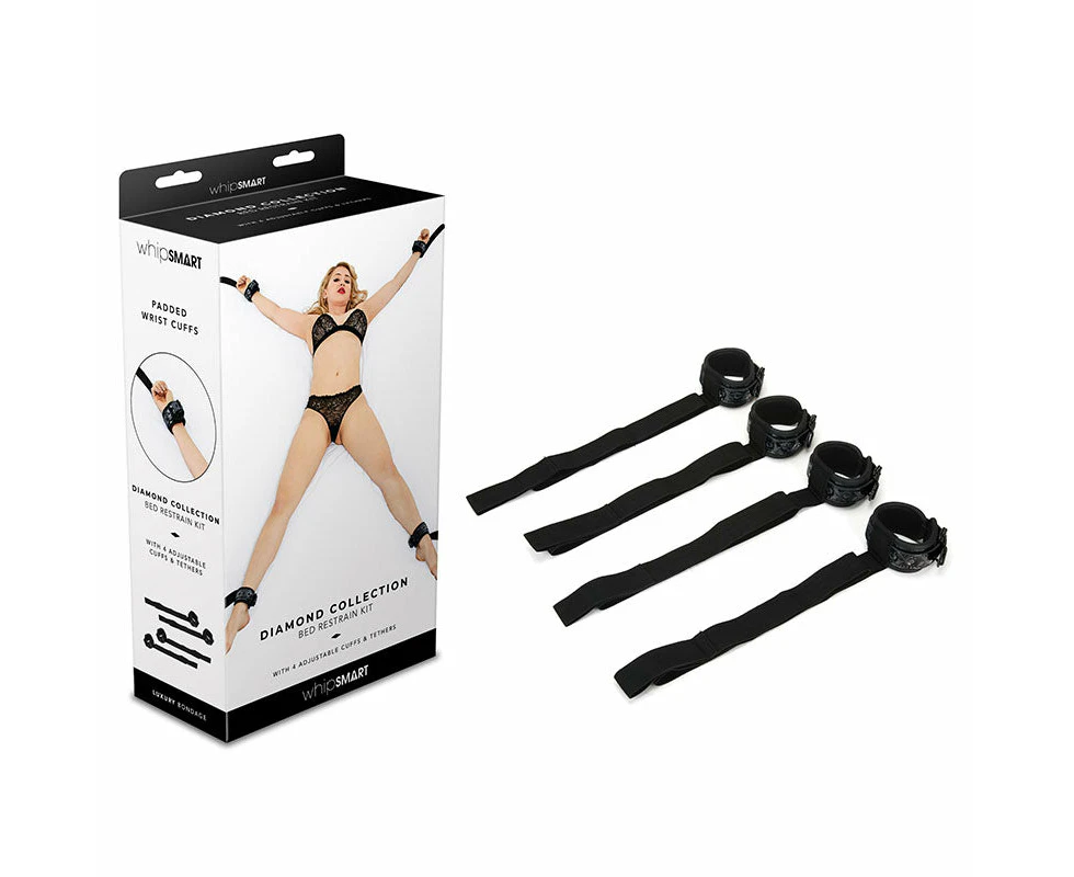 Whipsmart Diamond Bed Ties - Black Restraints