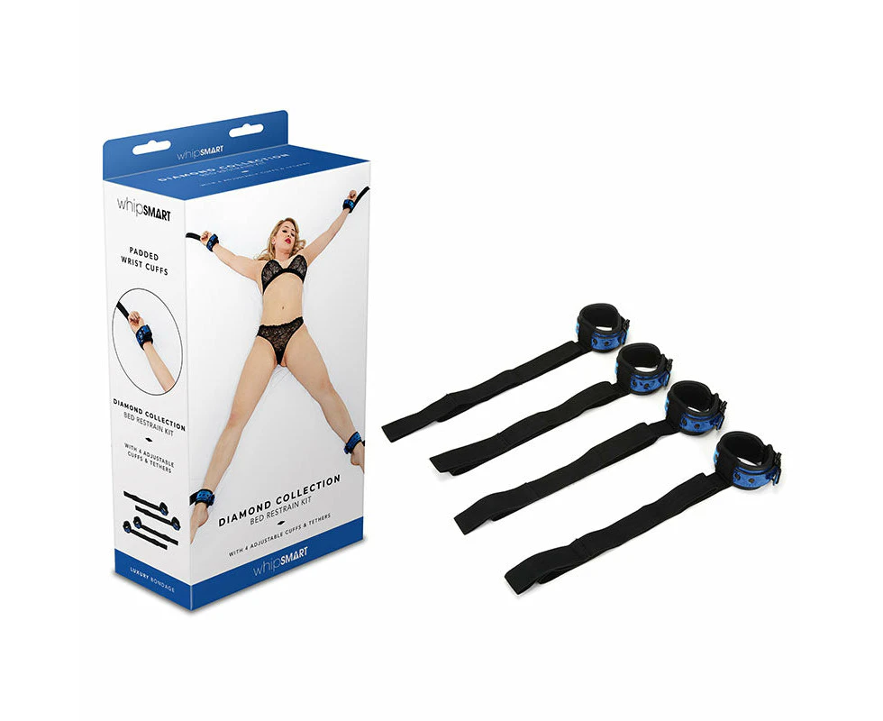 Whip Smart Diamond Bed Restraints Blue