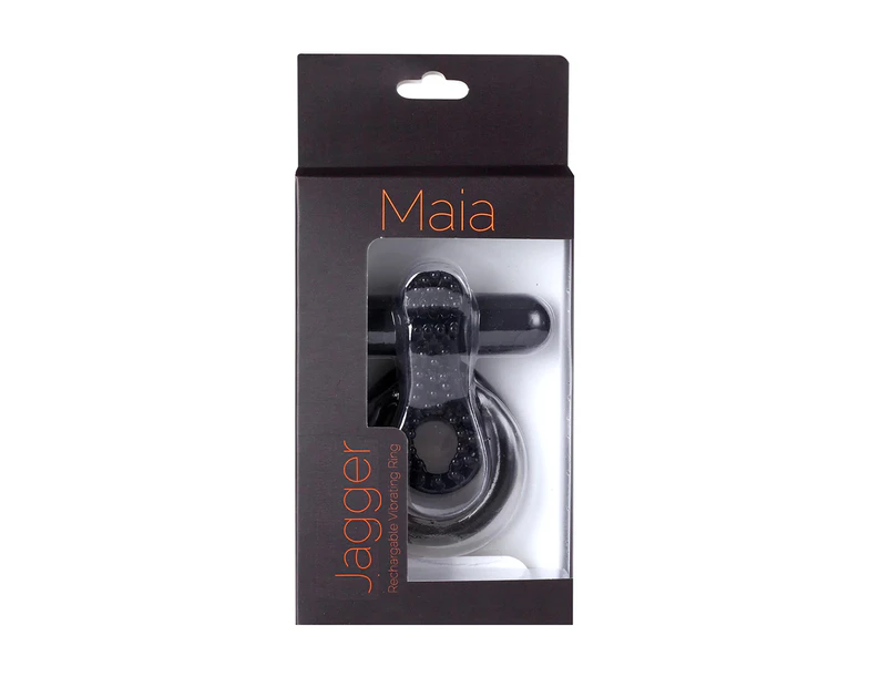 Maia Jagger USB Rechargeable Vibrating Erection Enhancer Ring - Black