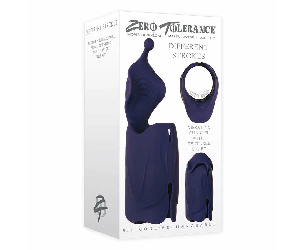 Zero Tolerance Different Strokes - Blue USB Rechargeable Vibrating Masturbator