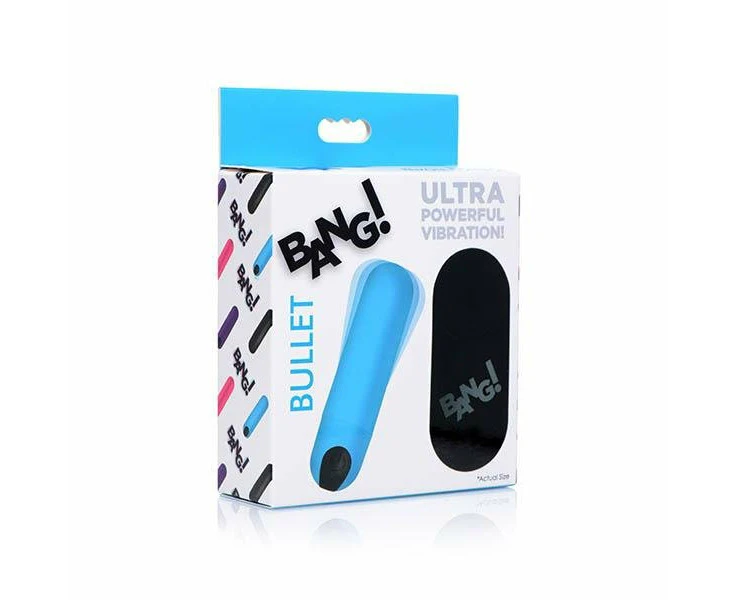 Bang! Vibrating Bullet W- Remote Control - Blue