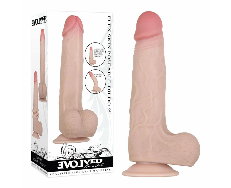 Flex Skin Poseable 9 Inch Dildo by Evolved