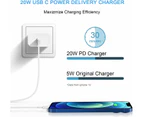 20W USB C Fast Charger for Android, Samsung, Google Pixel, Huawei Xiaomi PD Wall Charger + 2m/6FT USB C to C Charging Cable