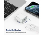 iPhone Fast Charger 20W Type-C PD Wall Charger with 2m/6FT Cable Compatible with iPhone 14/13/12/11 Pro XS Max iPad AirPods