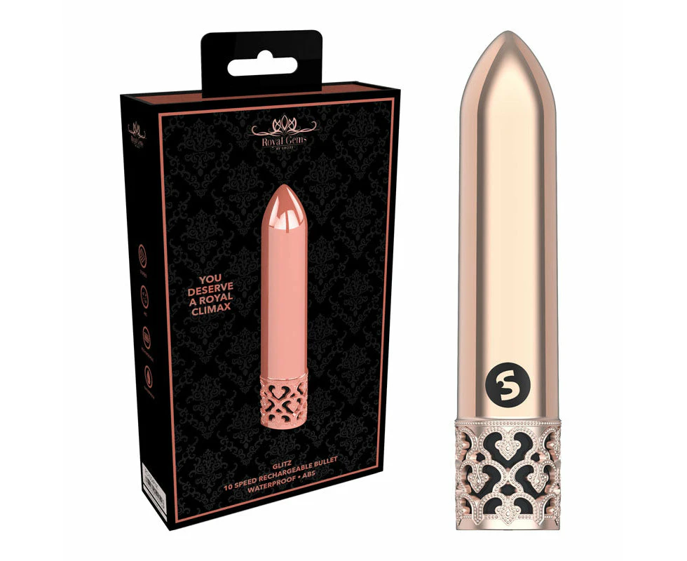 Royal Gems Glitz Rechargeable Bullet Vibrator - Silver