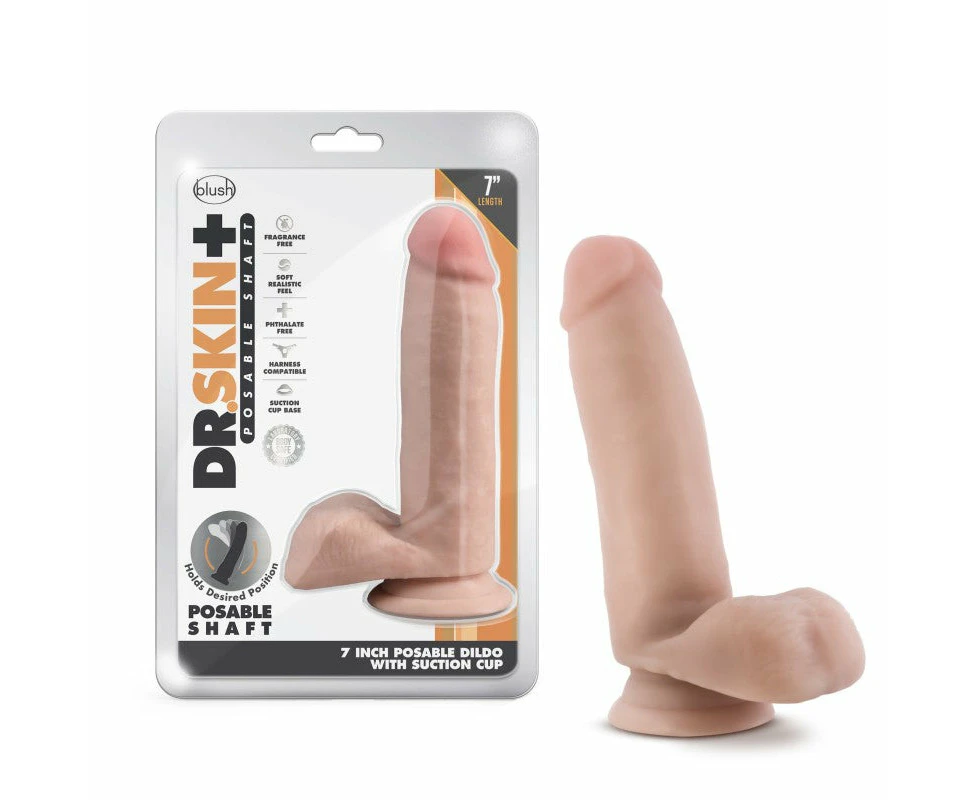 Dr. Skin Plus 7'' Poseable Dildo with Suction Cup-(bl-19913)