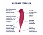 Satisfyer Twirling Pro+ Air Pulse Clitoral Vibrator With App Control - Dark Red